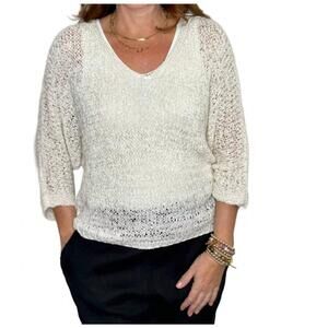 NEW SUZY D ribbon knit sweater in cream